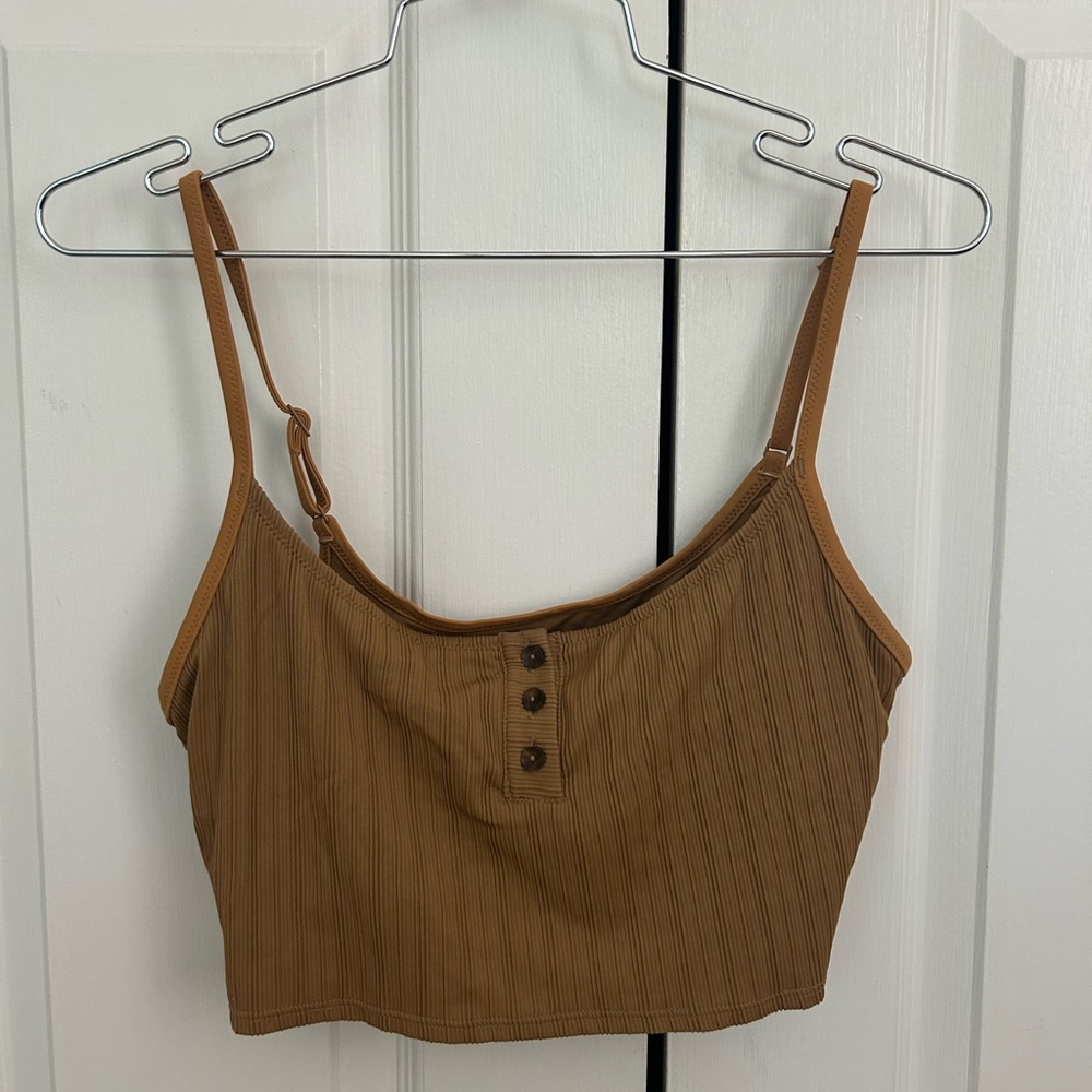 Aerie Brown Ribbed Crop Top